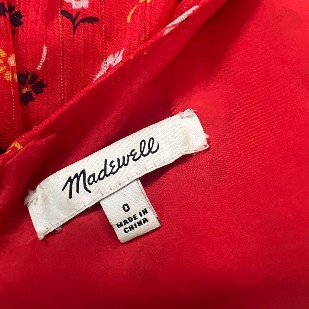 MADEWELL RUFFLE STRAPS TIERED‎ DRESS SIZE 0 - Picture 7 of 11